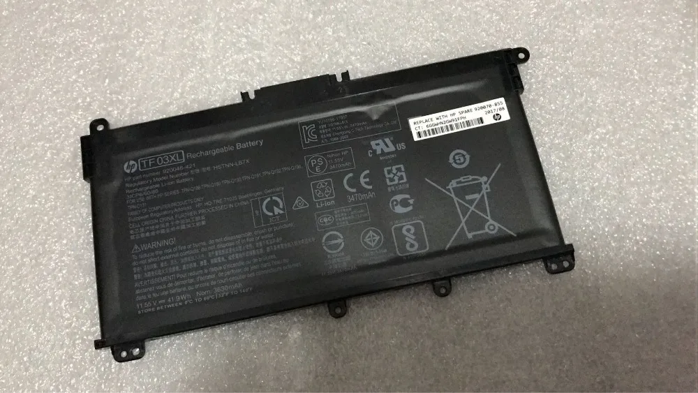 

New genuine Battery for HP 14-bp000 14-bp100 Pavilion 15-CD TF03XL 920070-855 HSTNN-LB7J HSTNN-LB7X 920046-421 11.55V 41.9WH