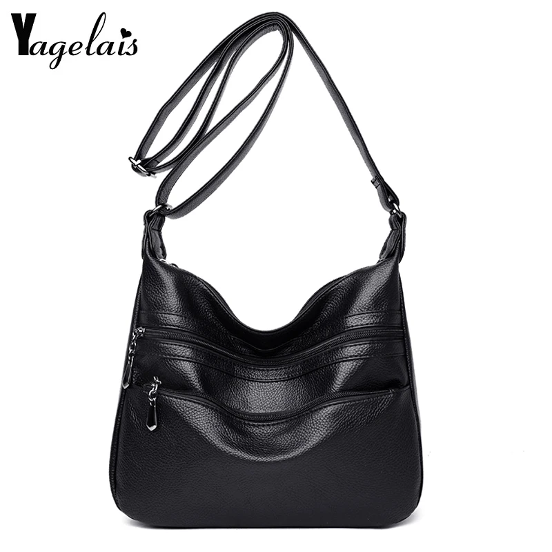 

2024 Women Retro Soft Pu Leather Bag Fashion Brand Messenger Bag Female Large Capacity Handbag Totes Bag For Women Shoulder Bags