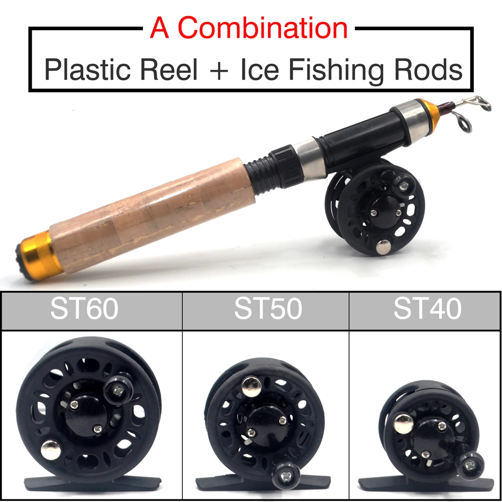 MNFT 1Set Telescopic Ice Fishing Rod+Reel Spinning Fishing Wheel Ice Rod Combo Fishing Tackle Winter Ice Fishing Reel Set