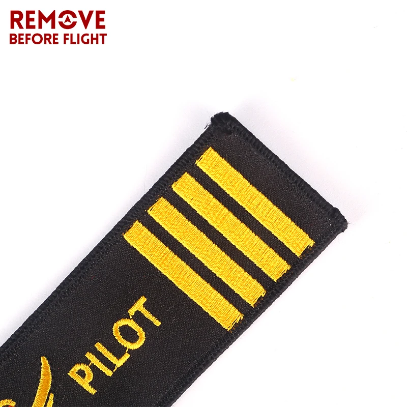 Remove Before Flight PILOT Keychain Chaveiro Para Carro Key Ring Holder Tag Embroidery for Car-Styling Key Chain Aviation Gift