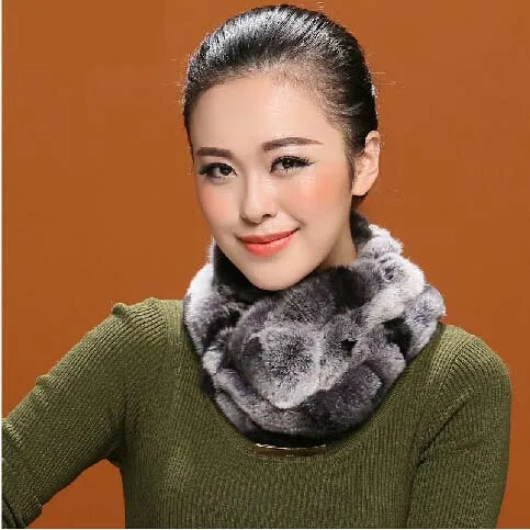 

Natural real rex Rabbit fur scarf female muffler scarf thickening thermal collars full leather fur collar