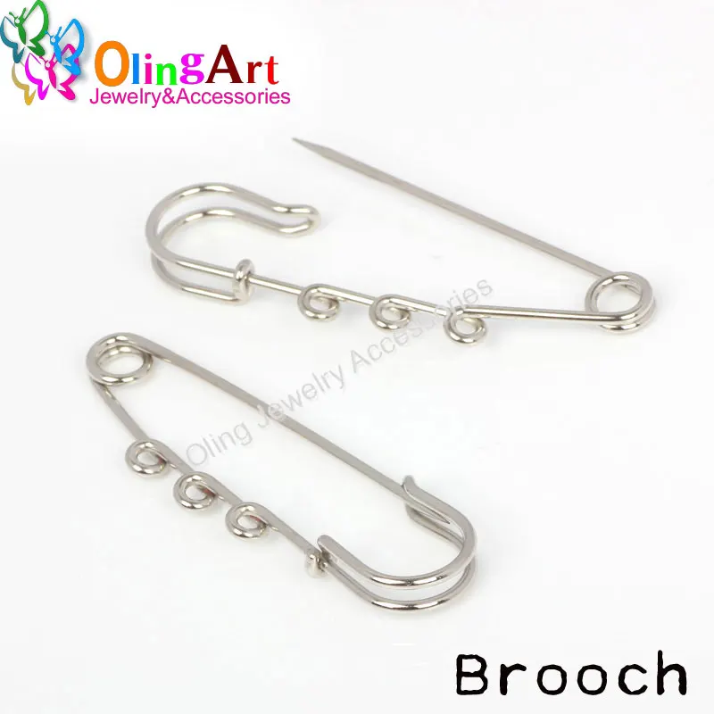 Brooch Pins With 3 Holes 6PCs DIY Fit Charms & Chain 6.5cm gold Silver Plated jewelry making Findings Accessories hot