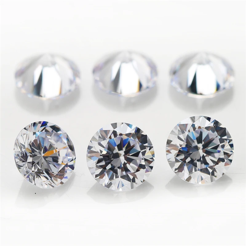 100pcs/50pcs Size 3.0~25mm 5A White Loose Cubic Zirconia 6mm Bead Stones Round Cut Zircon