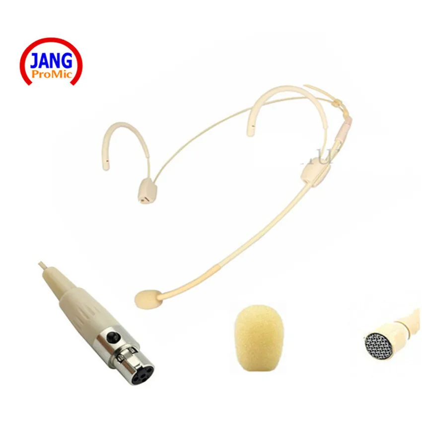 

Professional Beige Hide Headset Microphone Condenser Stage Show Microfone for AKG Samson Wireless Transmitter Mini XLR 3Pin etc