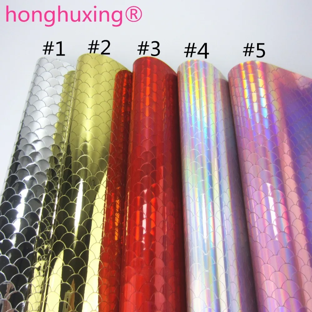 30cmx134cm Roll Iridescent Holographic Mermaid Scales TPU Faux Synthetic Leather For Handbags Bows Gift Box DIY BH416