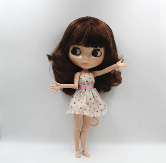 

Blygirl Blyth doll Dark brown bangs short hair nude doll 30cm joint body 19 joint DIY doll suitable for changing makeup