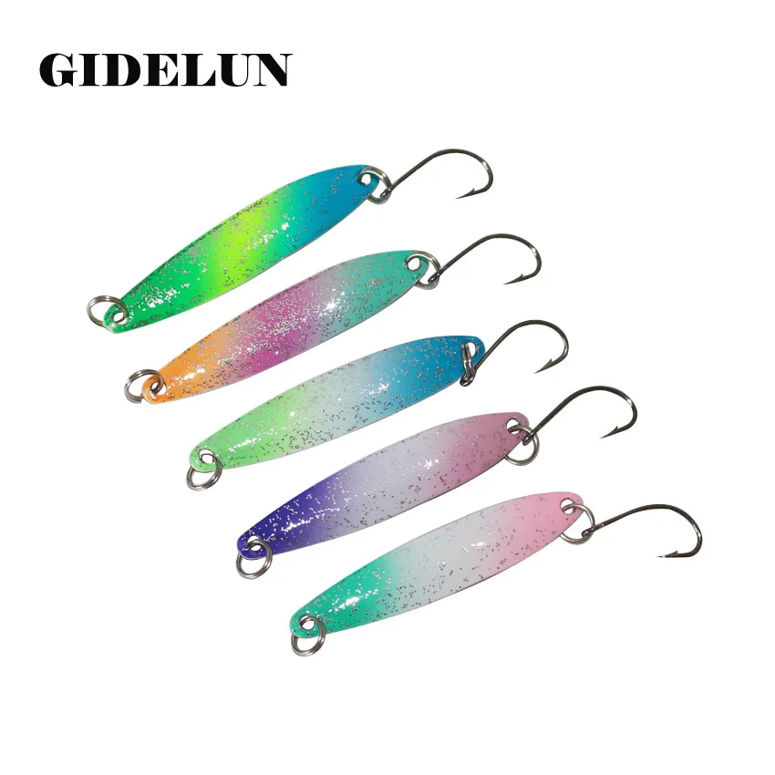 cheap fishing lure 5cm 3g/5g two sides painted isca artificial bait trout lure fishing spoon lure