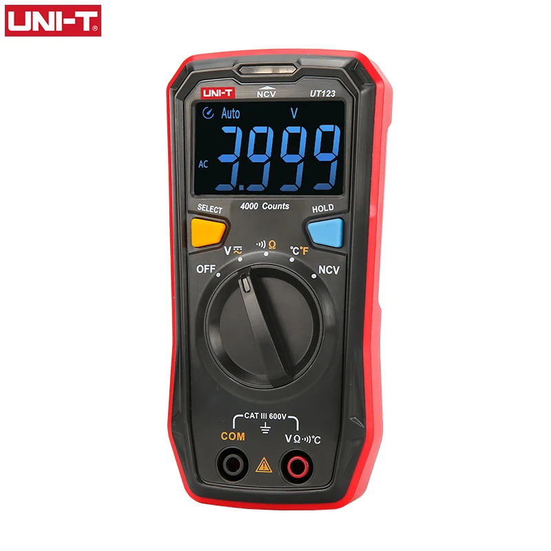 UNI T UT123 UT123D Digital Multimeter Tester Auto Range Mini Temperature Meter AC DC Voltmeter Capacitance Frequency Meter