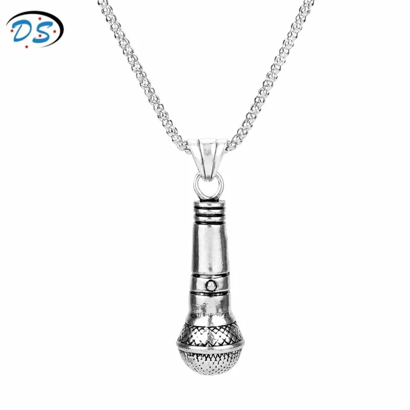 

Ожерелья с подвесками в стиле хип-хоп с микрофоном, мужское ожерелье, цепочка со змеиным плетением, ожерелье с подвесками, аксессуары, музыкальные поклонники, подарки