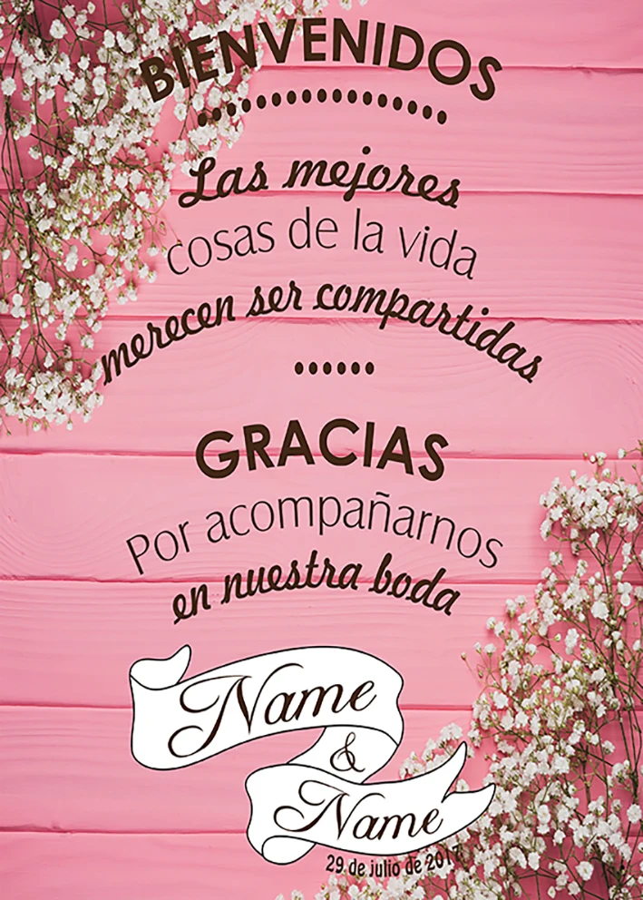 Allenjoy fondo de fotografía Rosa romántico, Fondo de bienvenida de boda, diseño original, personalización personal