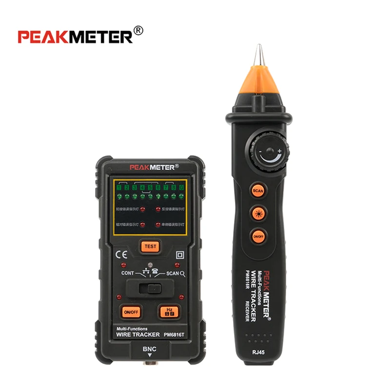 Peakmeter Pm6816 Telefone Wire Tracker Toner Tracer Ethernet Lan Network Cabo Tester Linha Detector Rj11 Rj45 Cat5 Cat6 Mais Novo