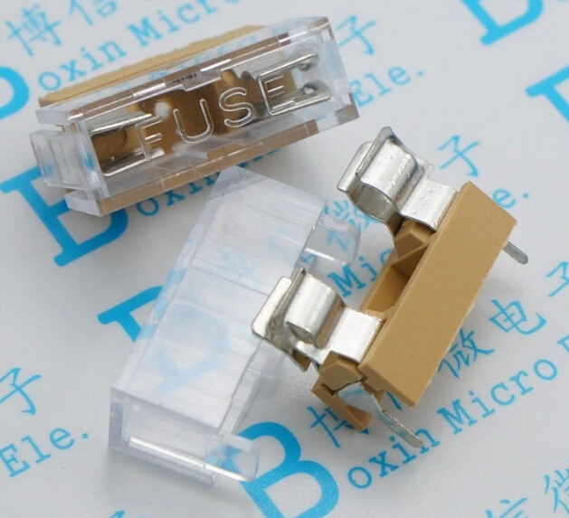 10pcs 5*20mm glass fuse holder transparent holder with transparent cover fuse blocks 5X20mm insurance header