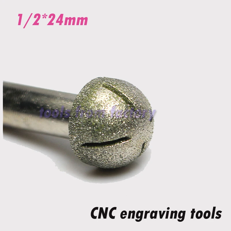 1pc1/2*24mm CNC engraving bits Round cutters Diamond Sand milling cutter on cutting trimming knife