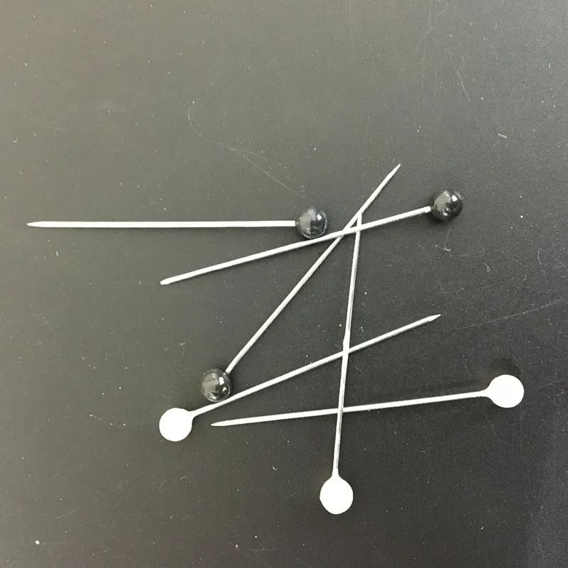 40Pcs Sewing Pins Black/White  Round Pearl Straight Head Pins Localization Needle Weddings Corsage Dressmaking Accessories 35mm
