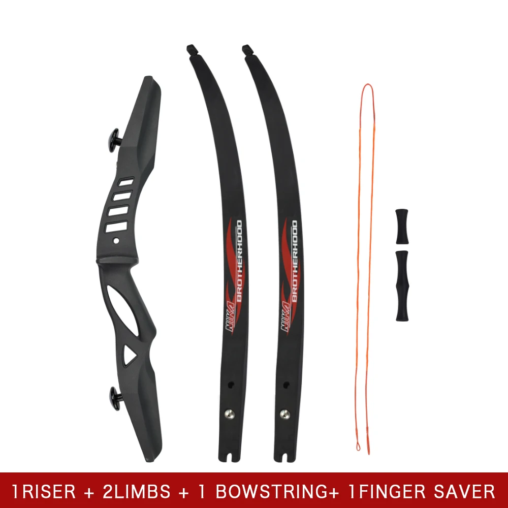 1X Recurve Bow ILF 15-25lbs Youth Beginners Child Game Bow Set Right Left Hand Black