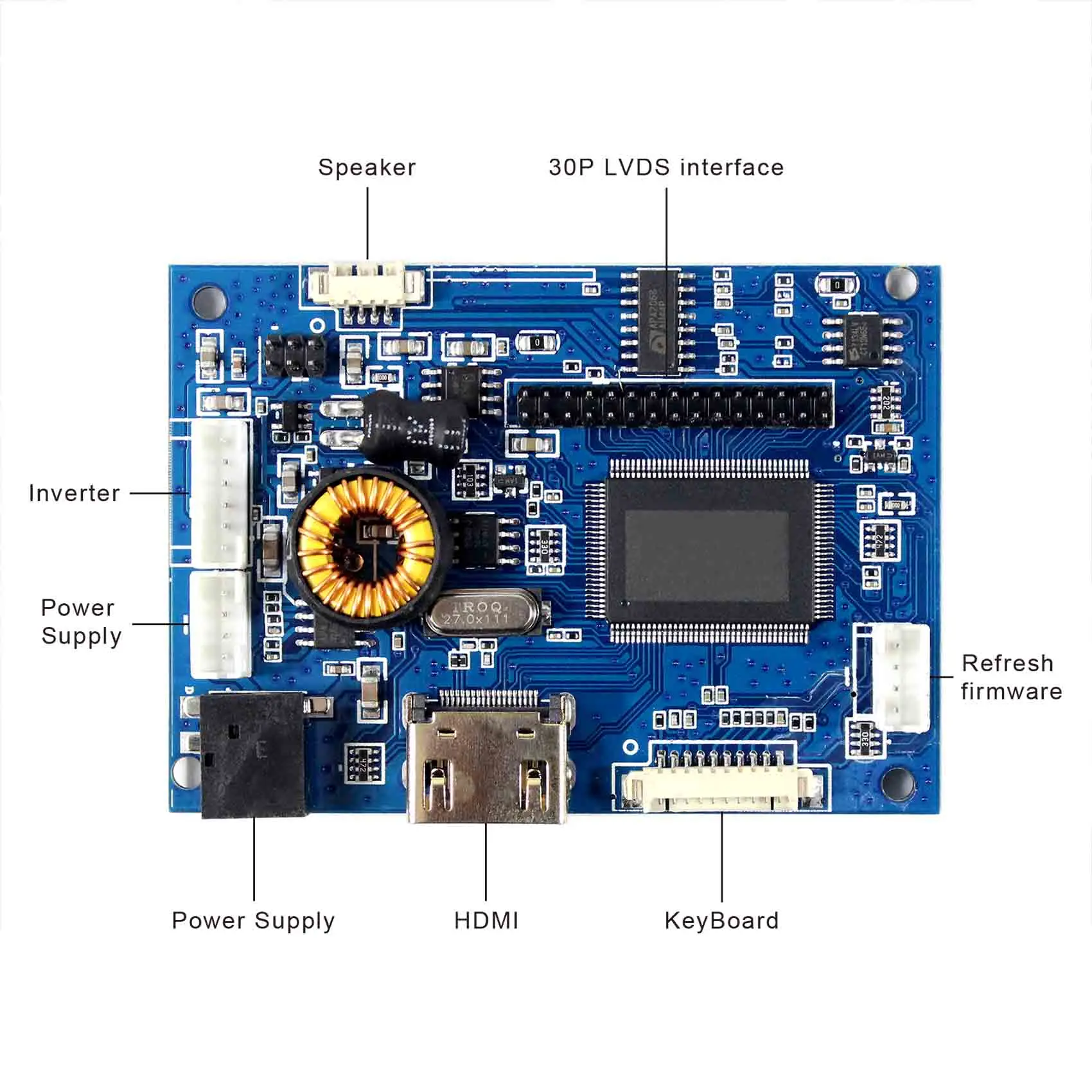 Imagem -03 - Placa de Controlador Lcd hd mi Polegadas Resolução de x Ips com Painel Touch Resistente