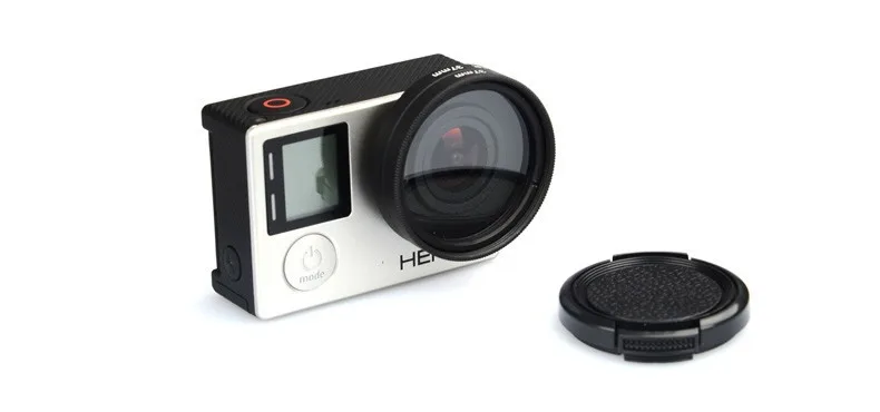 37mm UV Lens Filter + Aluminum Alloy Adapter Ring + Lens cap Filtors for Gopro HD Hero 3 / 3+/4 Accessories