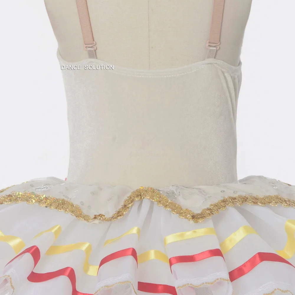 Ivory Velvet Bodice with Tulle Skirt Suspender Ballet Tutu Dress for Girls & Woman Stage Performance Costume Ballet Outfit 16018