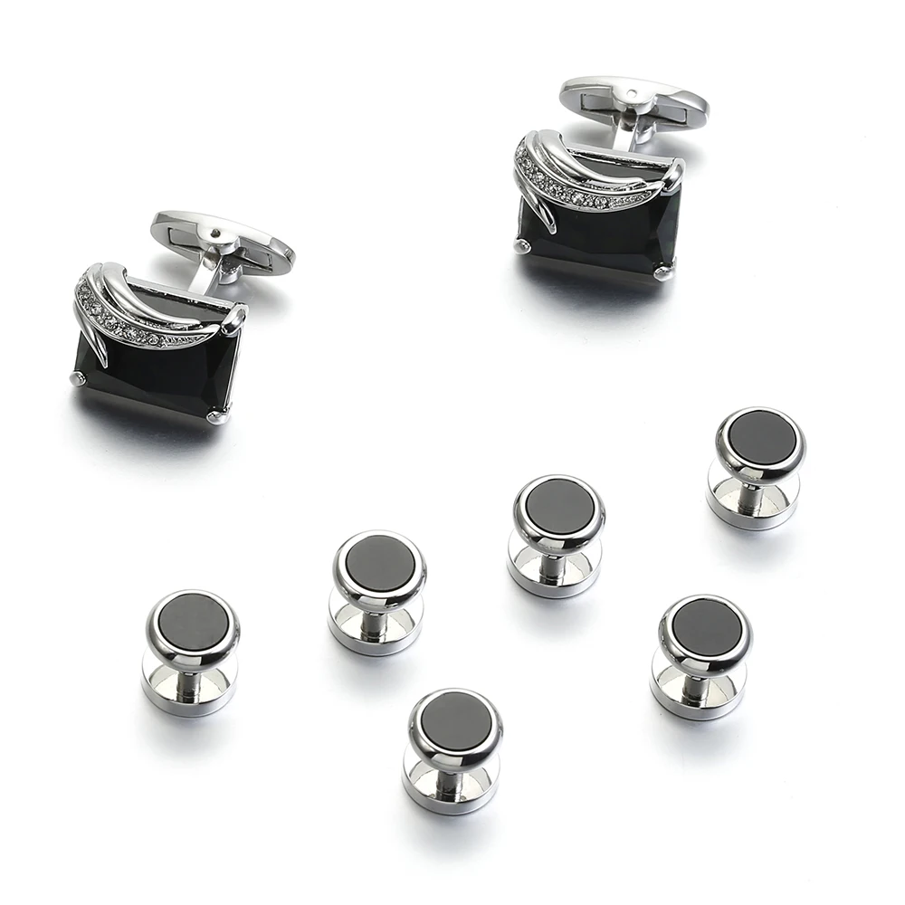 VAGULA Cufflinks Studs in 8PCS Set Luxury Gemelos Button Links Trendy Tuxedo Collar Stud 410