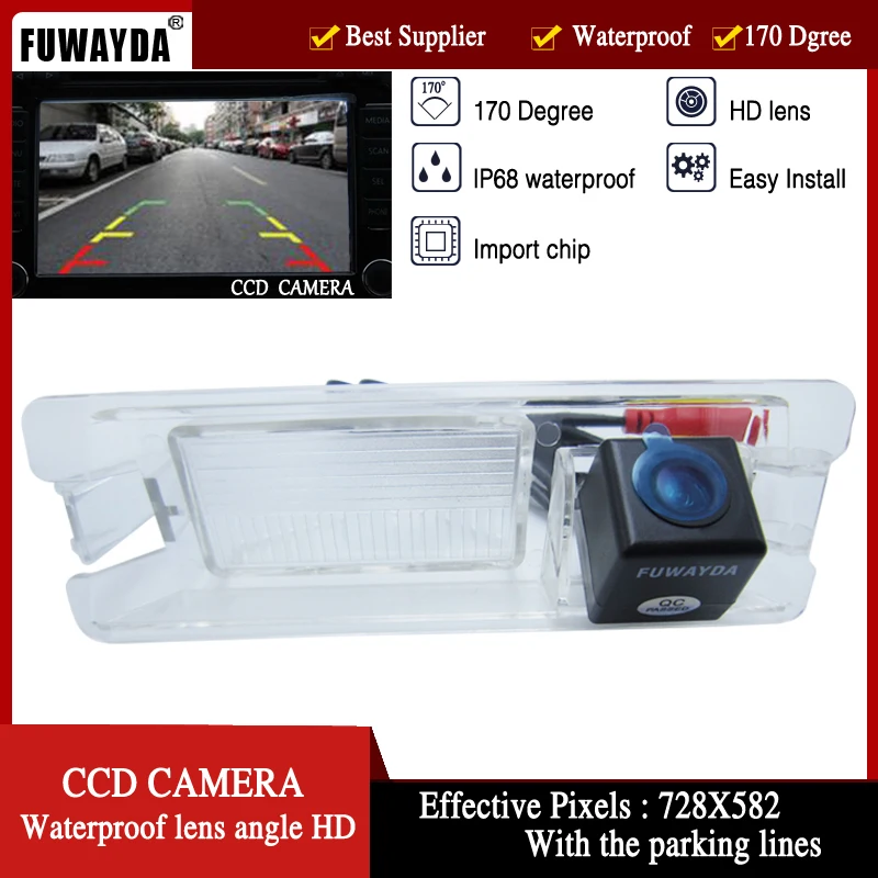 FUWAYDA color night vision waterproof Car Rear View parking Camera with parking lines for Nissan March Renault Logan Sandero