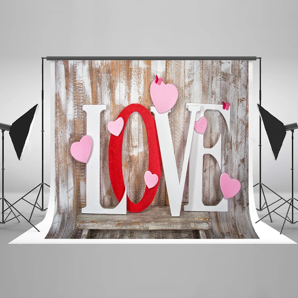 VinylBDS Wedding Wodden Photography Backdrop Valentine Photography Background Love Letters Children Backgrounds for Photo Studio