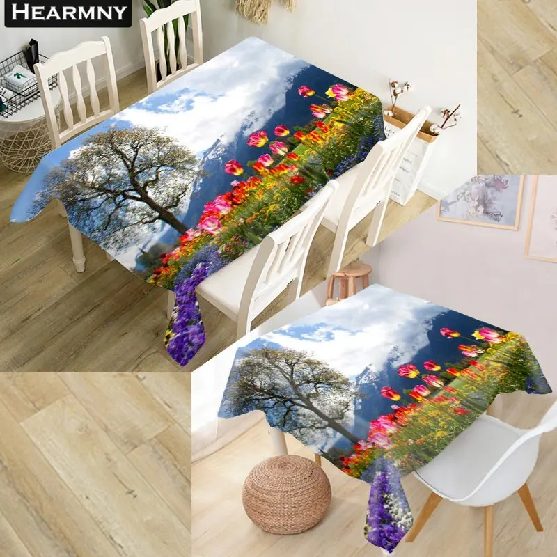 Custom Mountain Tablecloth Decorations Home Rectangular Party Table Covers Office Plain Kitchen Dining Table