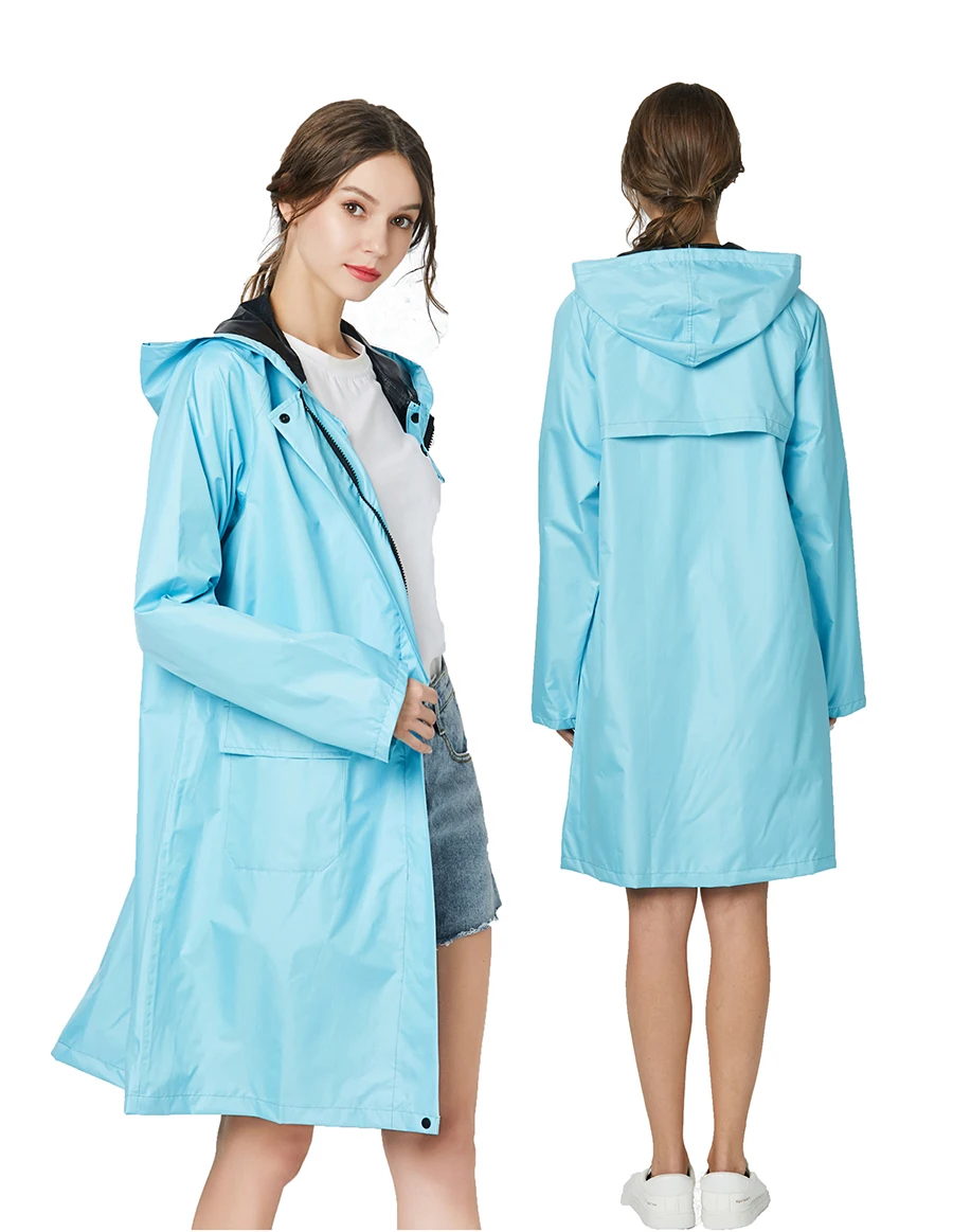fashion Girl Lady Hooded Raincoat Outdoor Travel Waterproof Riding Cloth Rain coat for Women Poncho Long Rainwear raincoat