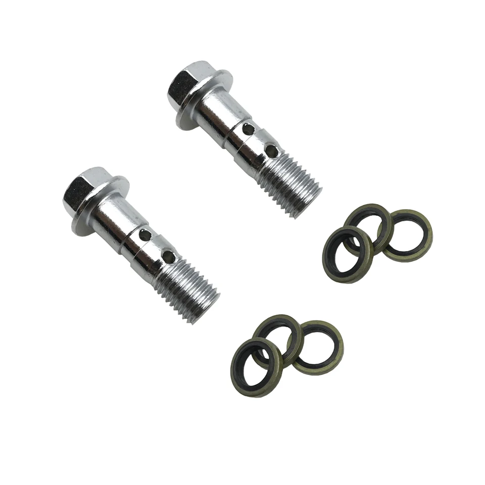 Motorcycle Double hole Brake Banjo Bolt M10x1.25 Oil Drain Screw/Hollow Screw For hydraulic brake hose caliper Adaptor