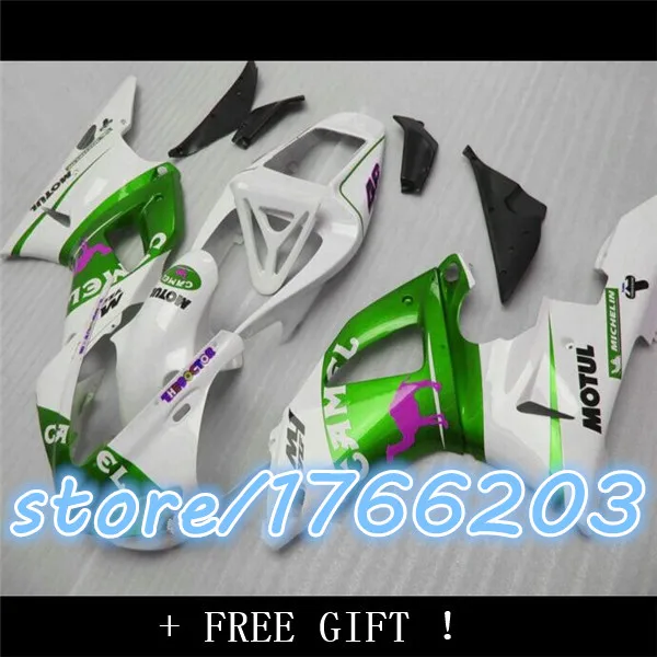 

+Body For 98-99 YZF-R1 YZF 1000 Green white R1 1998 1999 YZFR1 YZF1000 Light green YZF R1 98 99 Fairing Kit Ning