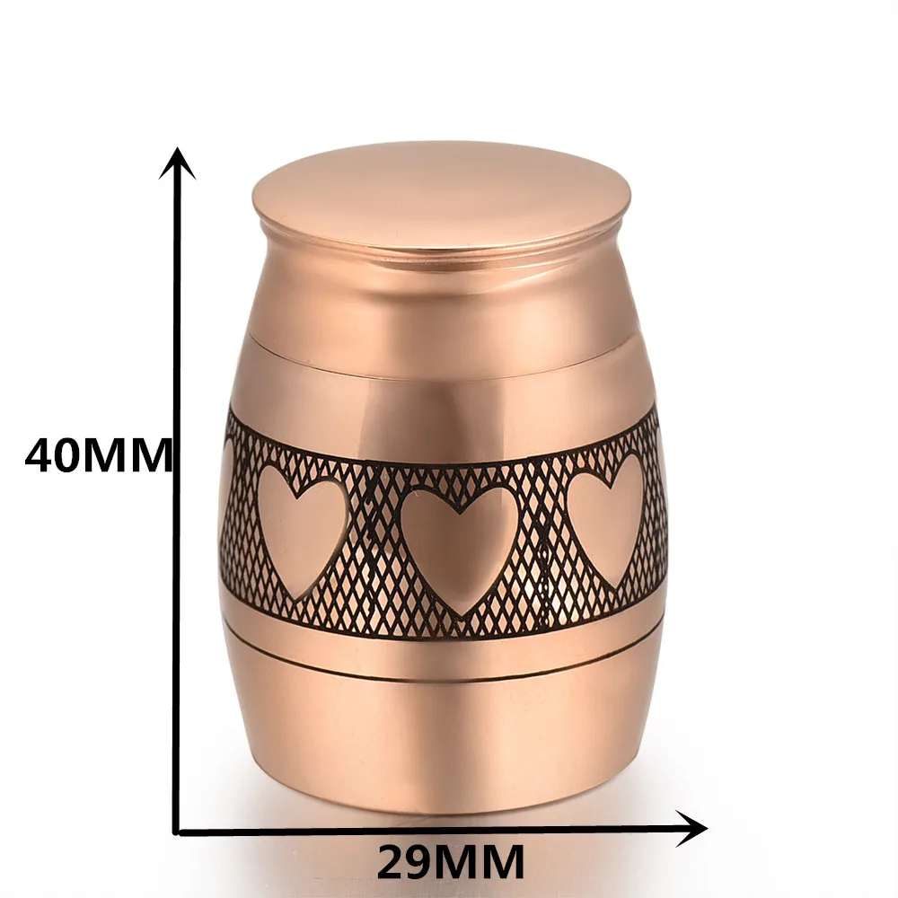 IJU010 Love Heart 40mm Height Stainless Steel Memorial Urn Pet Cremation Ashes Keepsake Urn Stash Funeral Casket Dog/Cat Ash Urn