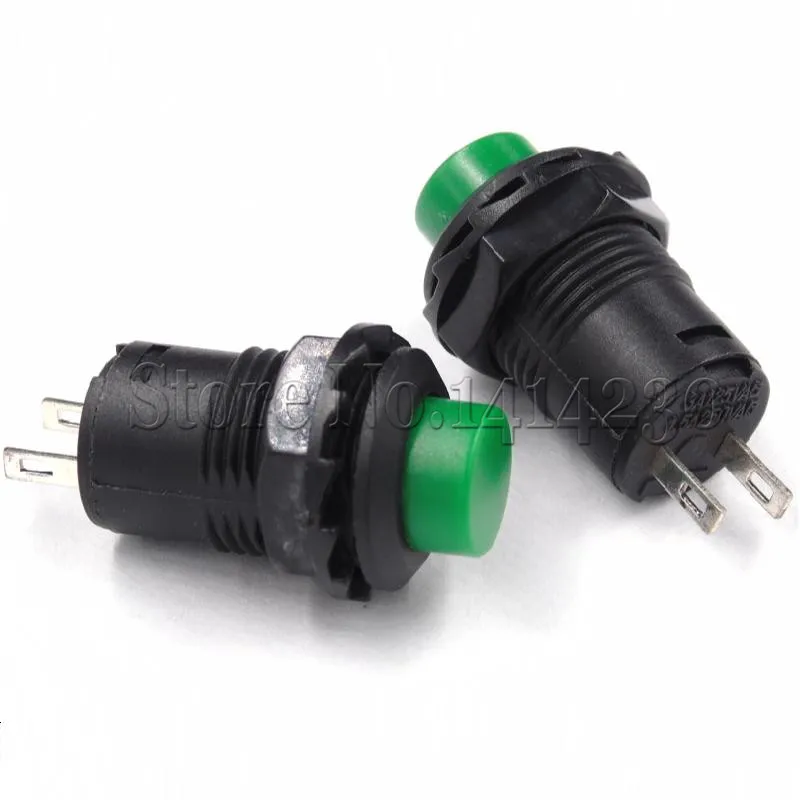 10PCS Mini Small Round Button Red Green Self-locking Push button Switch Latching ON/OFF 12mm 3A 125V 1.5A 250V AC