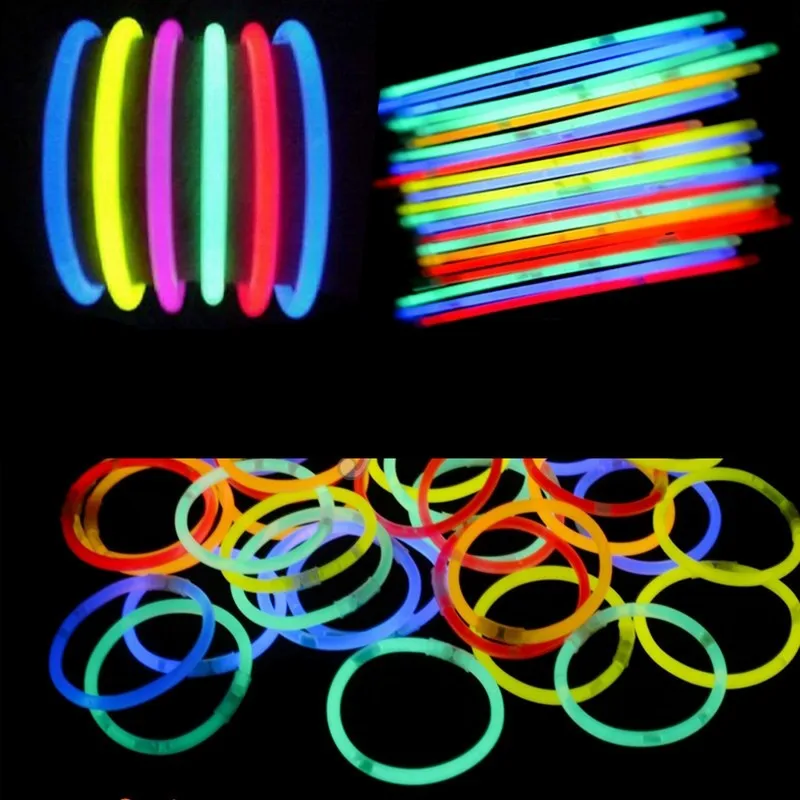 100pcs creative Light Sticks birthday party Christmas Concert children toys seven colors Glow Sticks random color