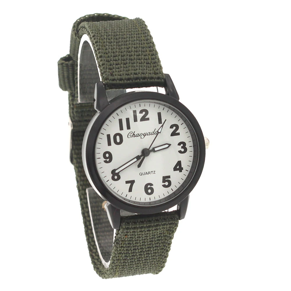 Reloj militar de tela para niños y mujeres, pulsera de cuarzo, analógico, U92