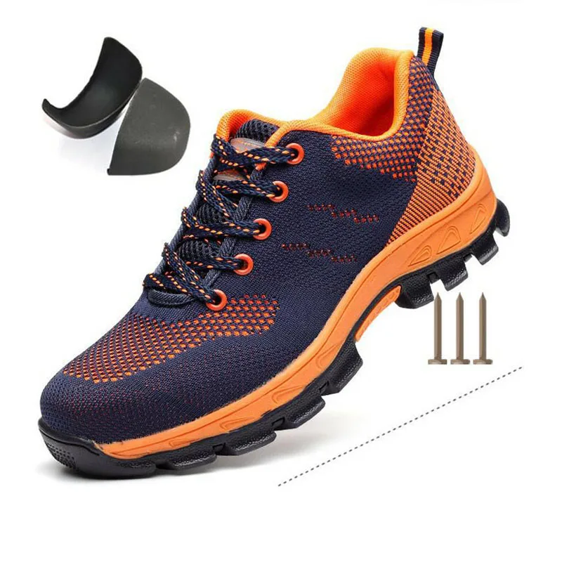 Safety Shoes Cap Steel Toe Safety Shoe Boots For Man Work Shoes Men Breathable Mesh Size 12 Footwear Wear-resistant YXZ010