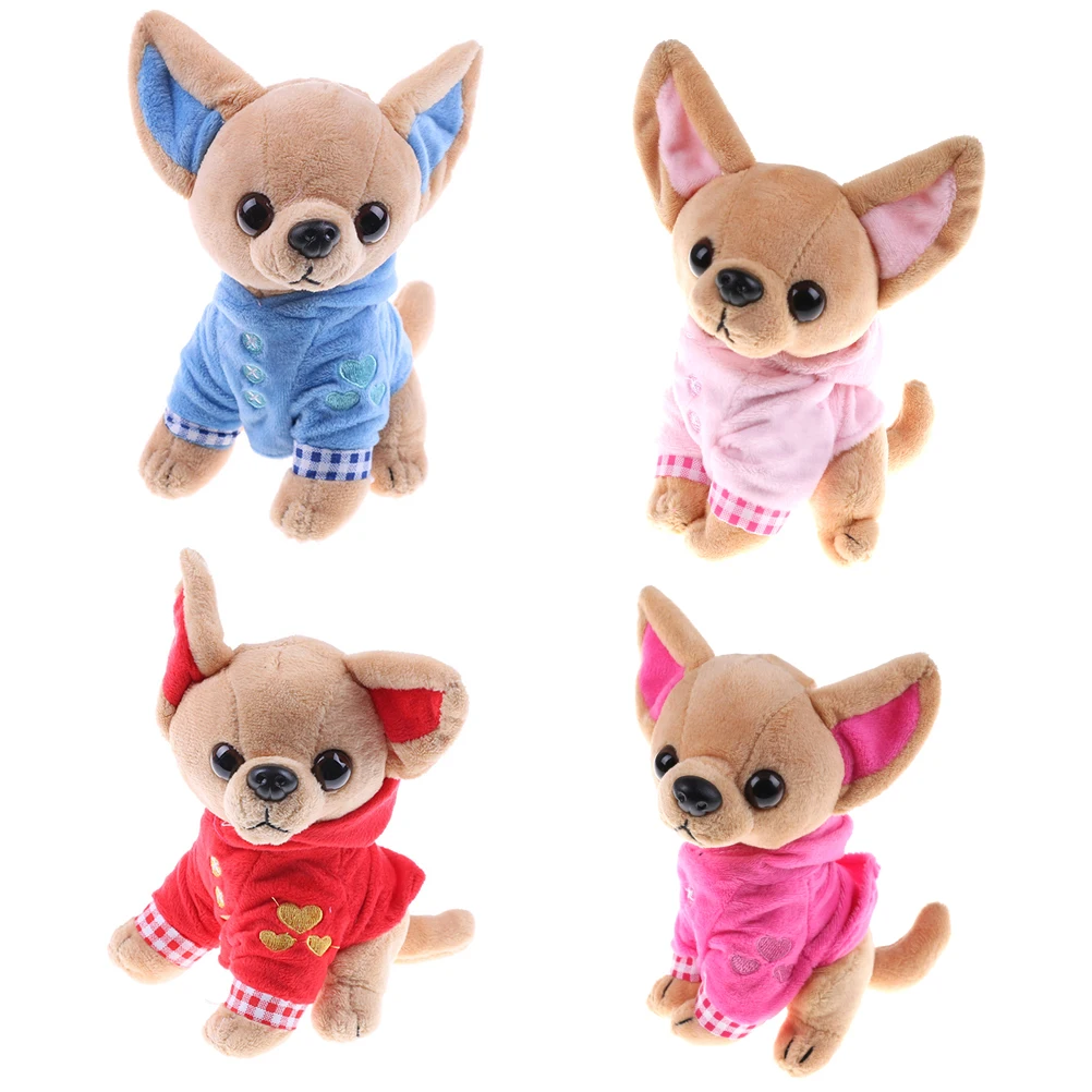 1PCS New Cute 17cm Chihuahua Dog Plush Toy Stuffed Children Birthday Christmas Present Kids Toys 4 Colors