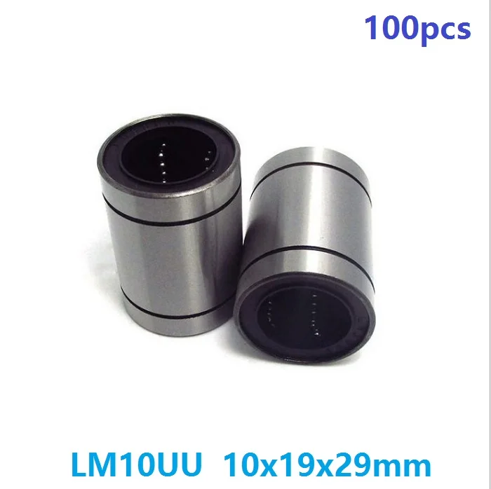 100pcs/lot LM10UU 10mm linear bearing linear motion bushing linear ball bearing 10x19x29mm for CNC parts 3D printer parts