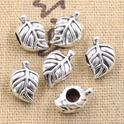 10pcs 14x8x9mm Tree Leaf 4.5mm Big Hole Antique Silver Color Beads Charms Fits Diy Charms Bracelet Jewelry Beads DIY Making fit