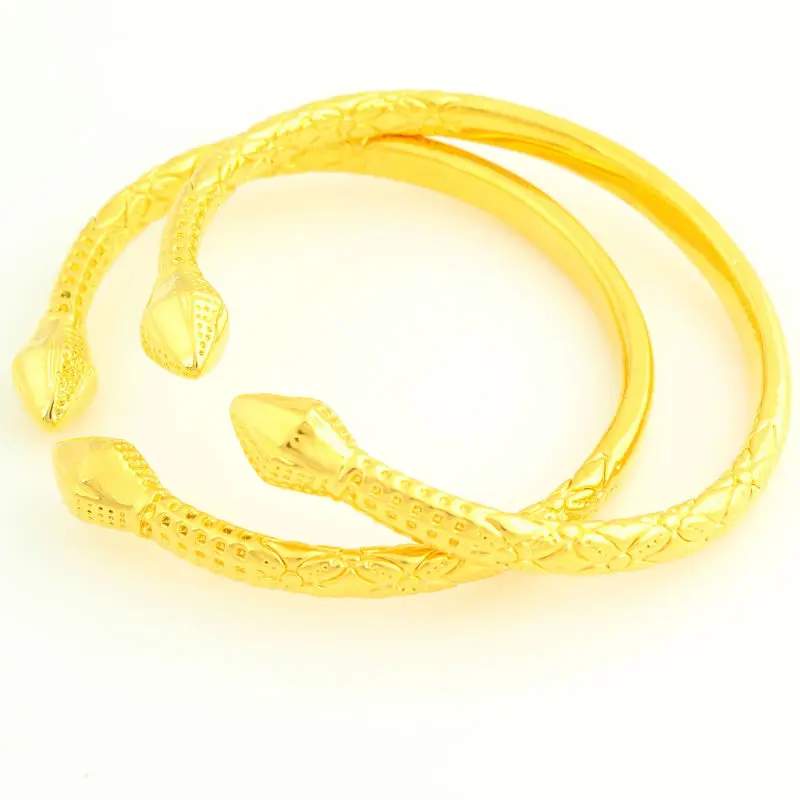 Adixyn 2pcs/lot Free Size Gold Nail Bracelet For Women Men Gold Color Bangle jewelry Ethiopian/USA/African Items