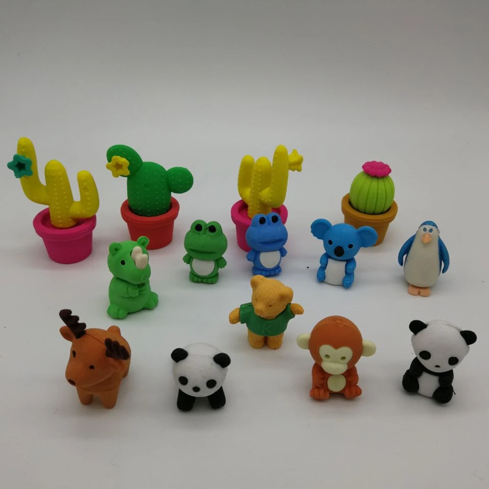 2019 New Animal Eraser Party Eraser with Plant Eraser  with All Rubber Eraser at Random Colors with Promotion Gifts