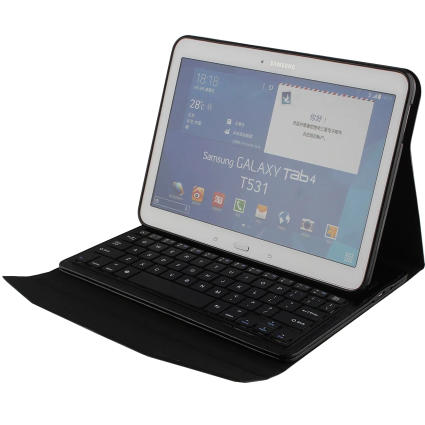 

New Retro Business Removable Leather Wireless Bluetooth Keyboard Case Cover For Samsung Galaxy Tab 4 10.1 T530 T531 T535