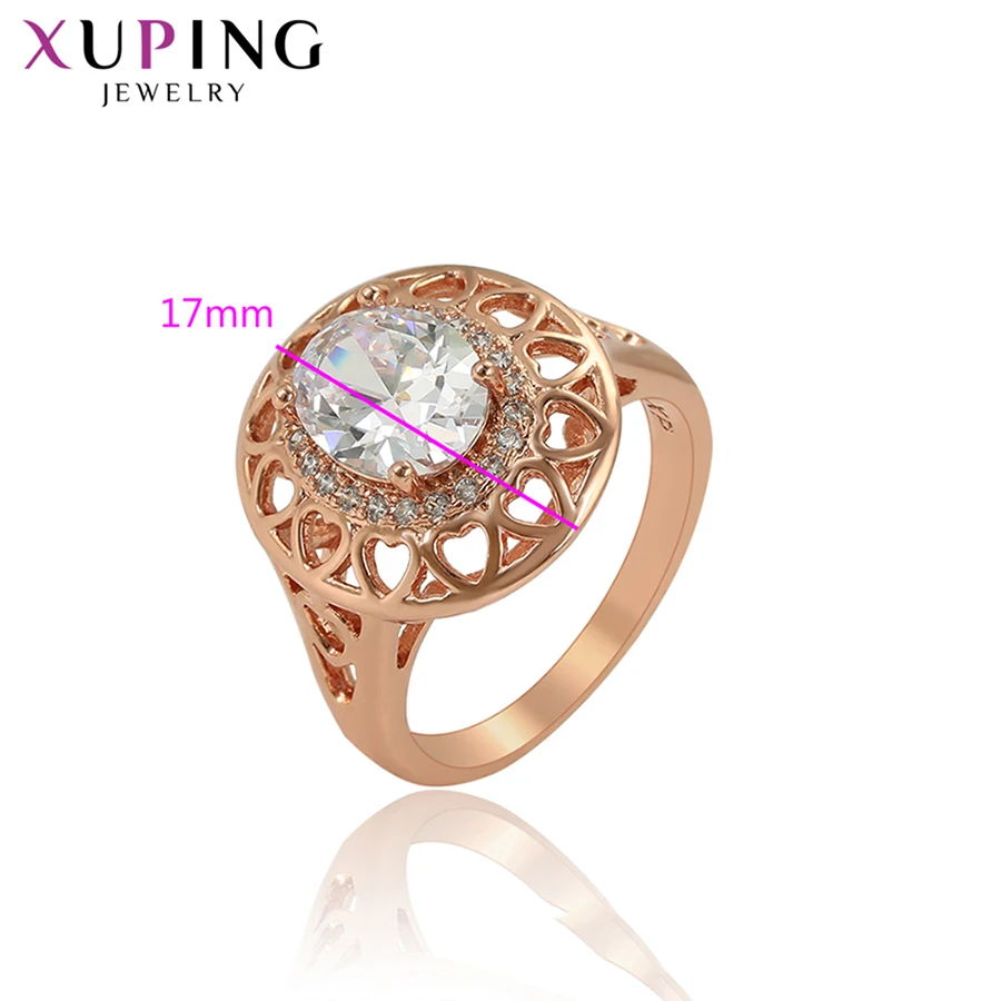 Xuping Big Engagement Ring for Women Jewelry Wedding New Arrival Rose Gold Color Plated Gifts Wholesale 16107
