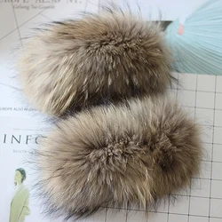 NEW Fashion Women Winter Real Fox Fur Cuff Sleeve Lady Hand Wear White/Pink Genuine Raccon Fur Cuffs Decoration Bracelet