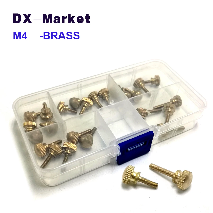 

M4 brass thumb kit , 4size 6mm-12mm brass knurled thumb bolt kit , DIY brass fastener