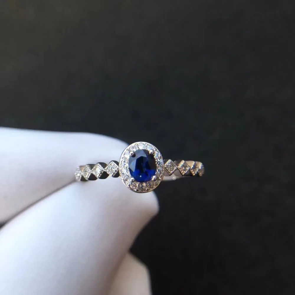 Natural real blue sapphire ring  925 sterling silver Fine handworked jewelry Finger rings