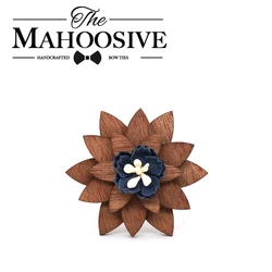 Mahoosive Fashion Brooch Pins  Flowers Wood Enamel Lapel Pin For Girl Women Wooden Broches Collar Badge Wedding decor