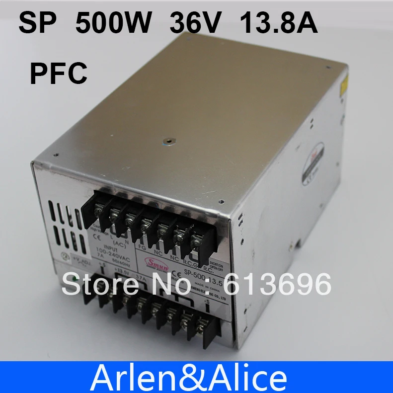 

SP500W 36V 13.8A with PFC Single Output Switching power supply for LED Strip light AC to DC