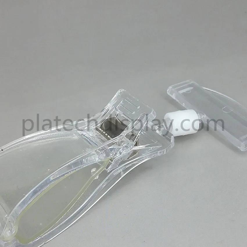 Large Open Size POP Plastic Swivel Sign Card Display Clip Price Tag Holder Tube Clear 50pcs