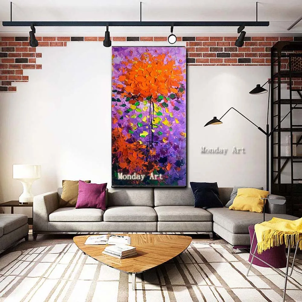 

Nordic decoration home handmade Canvas oil Painting caudros decoracion handmade flower painting wall Art picture for living room