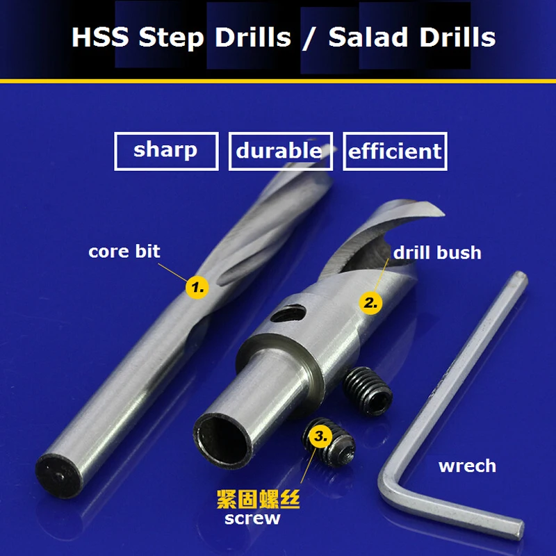 

1pc 10mm SHK A series high speed steel HSS steep drill salad drill woodworking drills CNC broach hole tools bore hole bits