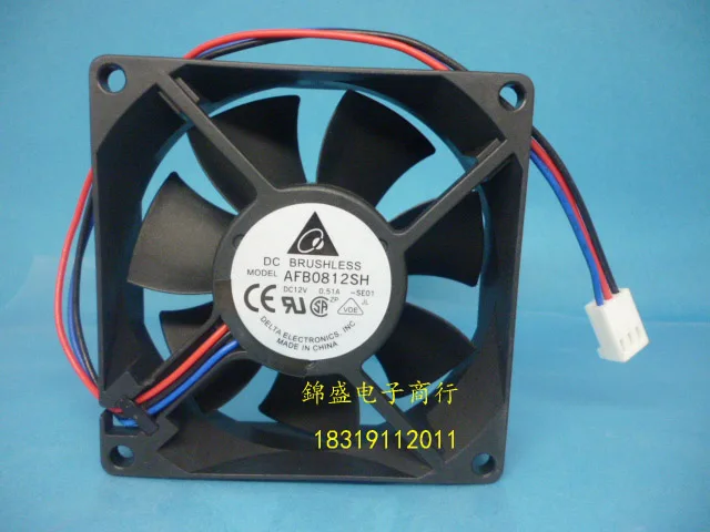 

Wholesale: original delta 12V 0.51A AFB0812SH 8025 80*80*25mm 3 line CPU chassis fan speed